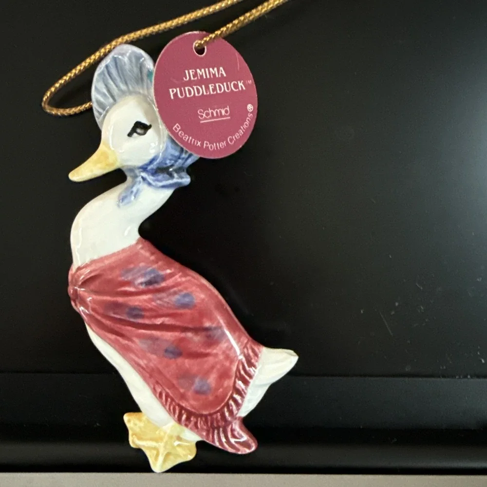 1982 Schmid Beatrix Potter Jemima Puddleduck Christmas Ornament